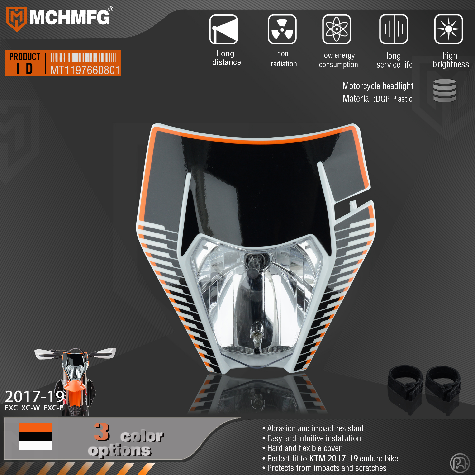 ヘッドライトヘッドランプステッカー KTM SX F EXC XCF SMR 2017 2018 2019 オートバイダートバイク MX エンデューロスーパーモト
