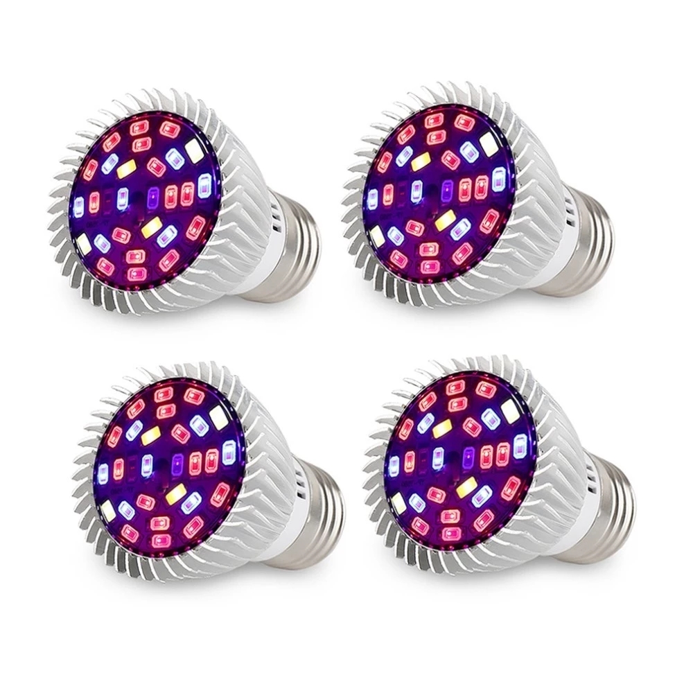 4 ピース/ロット 18 ワット 28 ワット LED 成長ライトフルスペクトル Phytolamp 成長ランプ植物種子花球根成長ボックス E27 E14 GU10