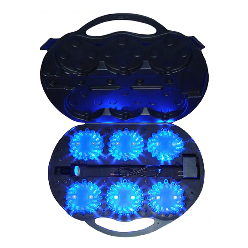 6ps キット充電式警告灯点滅交通バリア安全車トラック LED 安全ライト