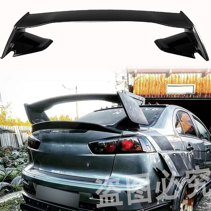 黒スポイラー 2008-2015 ABS 材料未塗装色車のテール装飾リア荷物スポイラーウイング三菱ランサー EVO