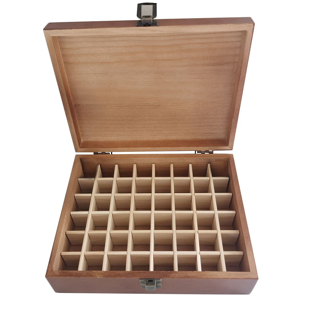 5ML エッセンシャルオイルボトル用木製収納ボックス、大容量 48 コンパートメント収納ボックス 48 グリッドエッセンシャルオイルディスプレイケース