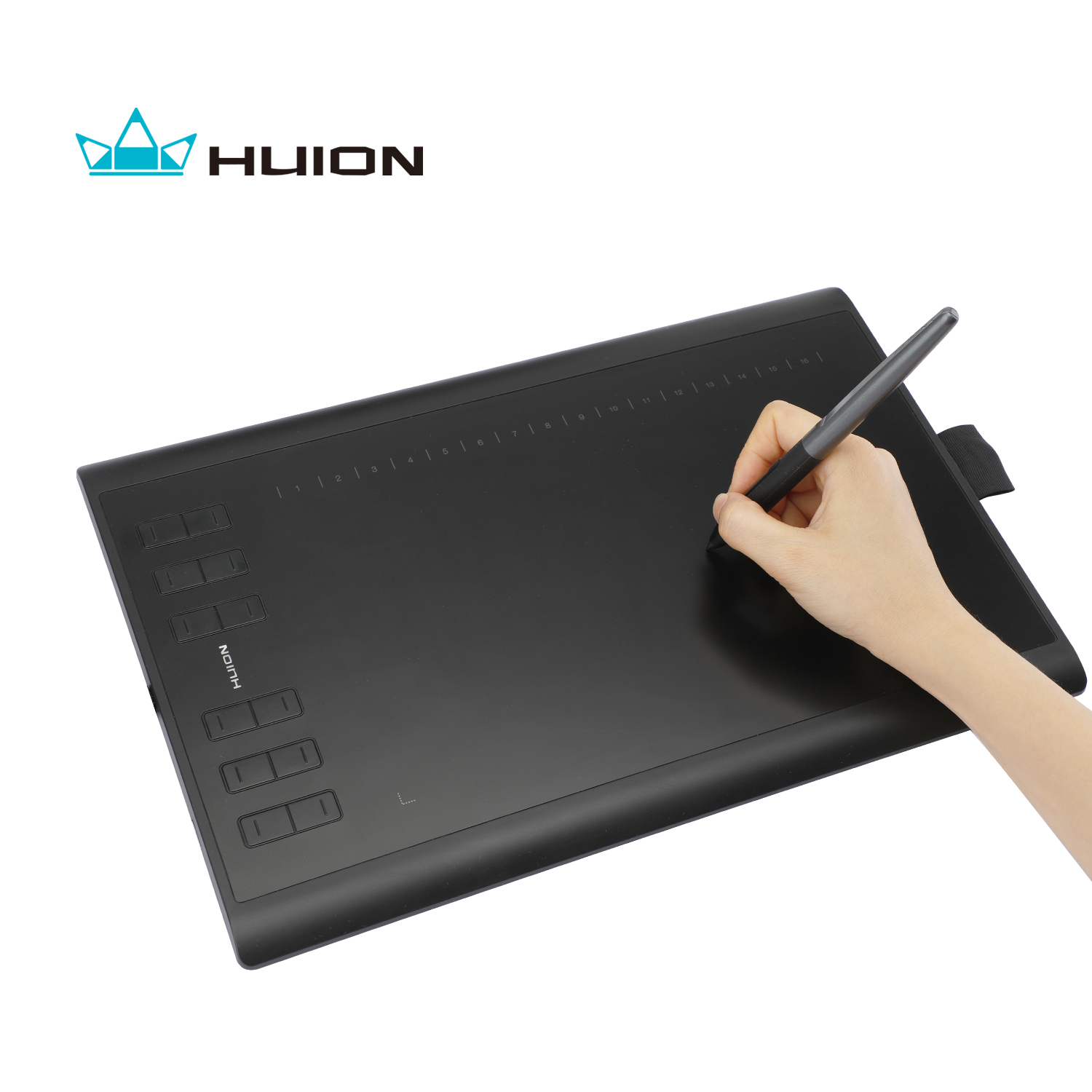HUION Inspiroy H1060P グラフィック描画タブレット、8192 筆圧感度のバッテリー不要のスタイラスと 12 個のカスタマイズされたホットキー、10