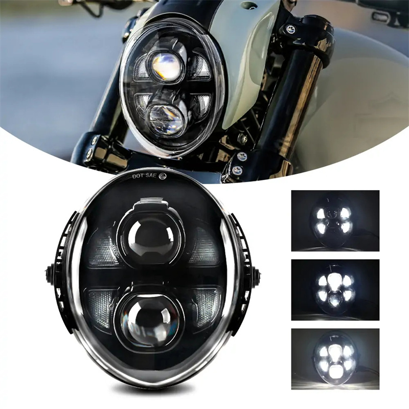 LED ヘッドライト高低ビームランプオートバイヘッドランプハーレーダビッドソン VRod V-ロッド VRSC VRSCA VRSCB VRSCF VRSCAW 2002-2017