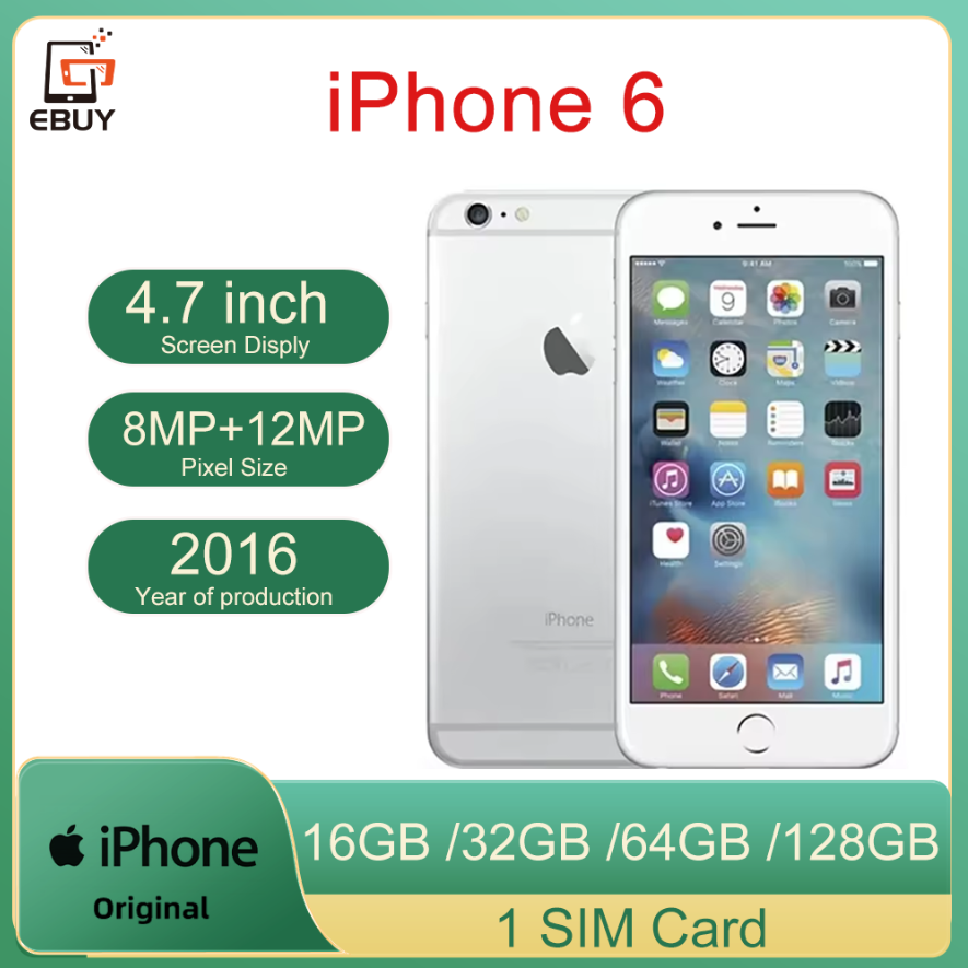 オリジナル Apple iPhone 6 16 ギガバイト 64 ギガバイト 128 ギガバイト 4.7 "ディスプレイ 4G LTE 携帯電話 8MP IOS 指紋ロック解除携帯電話