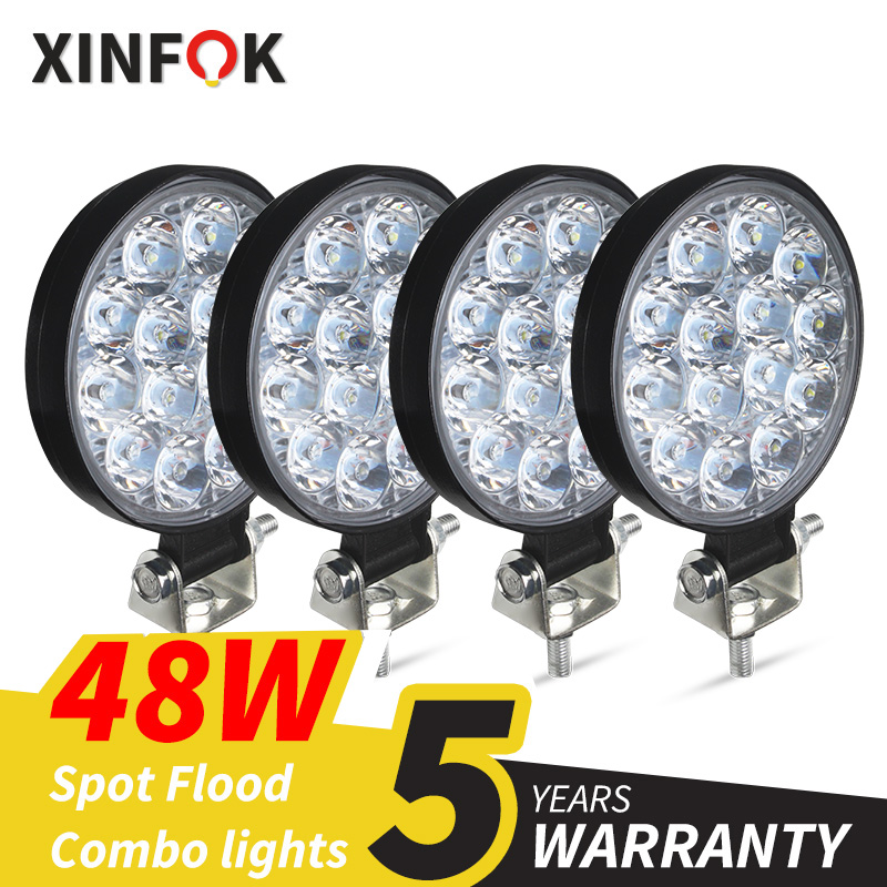車の LED ワークライト 3030 SMD 27 ワット 48 ワット DC 12-24 ボルト高輝度フラッドスポットライトトラック 4x4 4WD