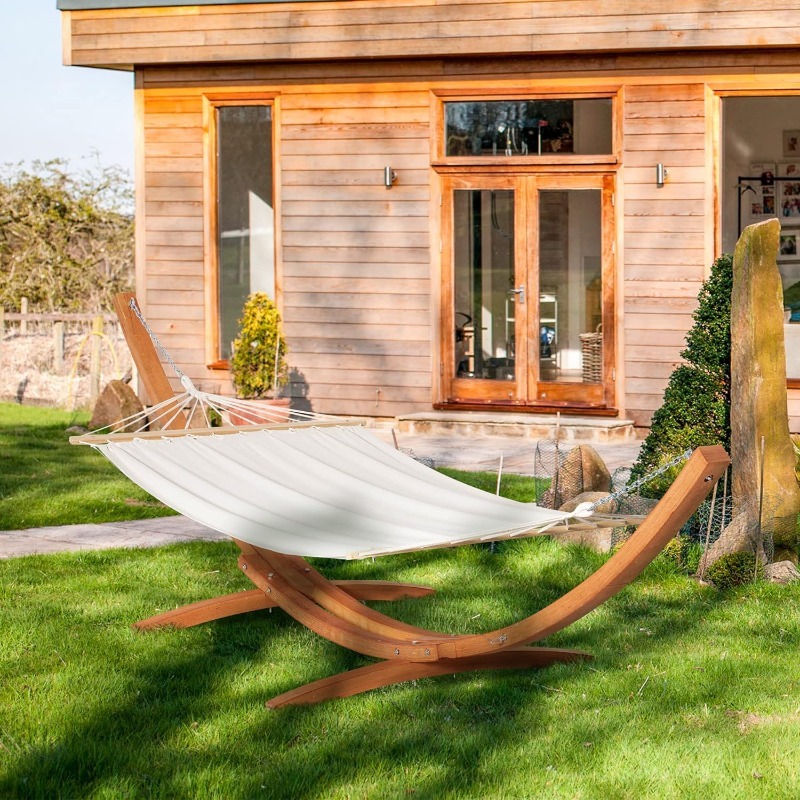 2026 Swing Hanging Bed Outdoor Garden Hammock With Wooden Stand