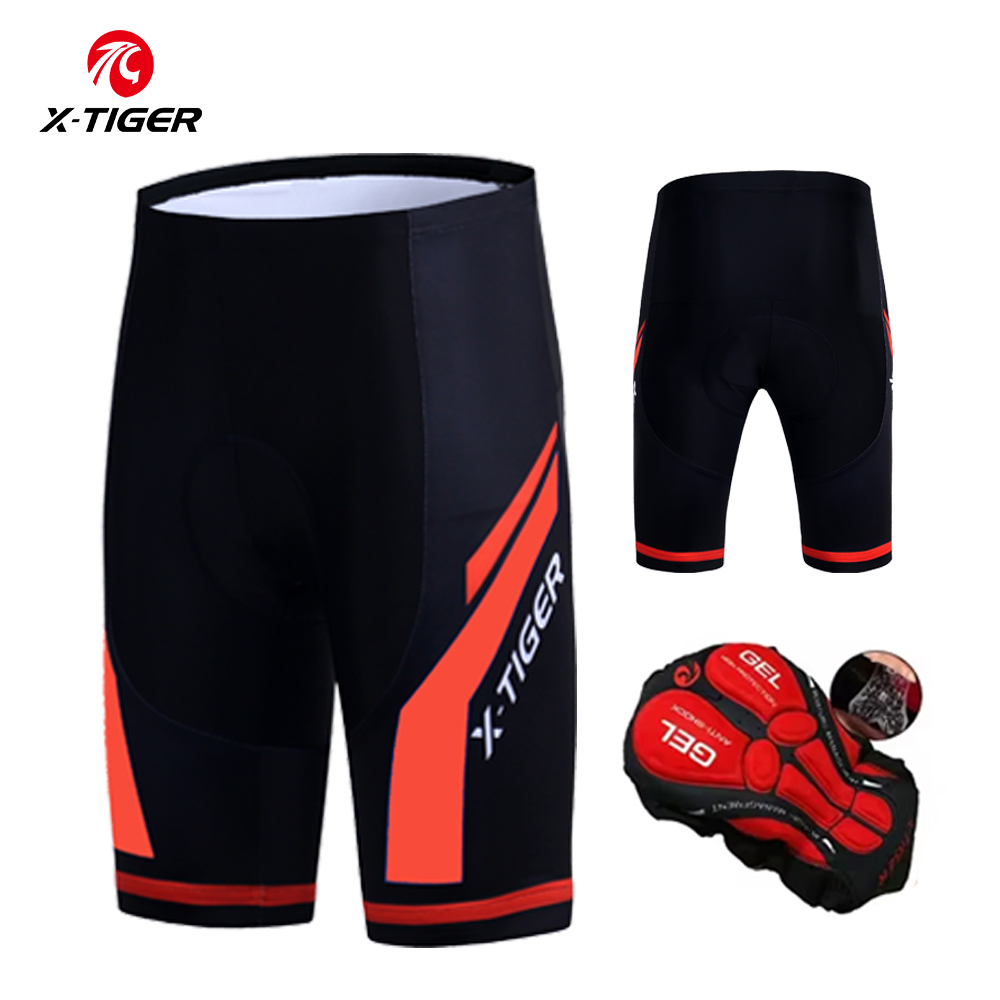 X-TIGER サイクリングショーツ男性パッド入りゲルマウンテンバイクショーツ通気性プロ自転車チーム服