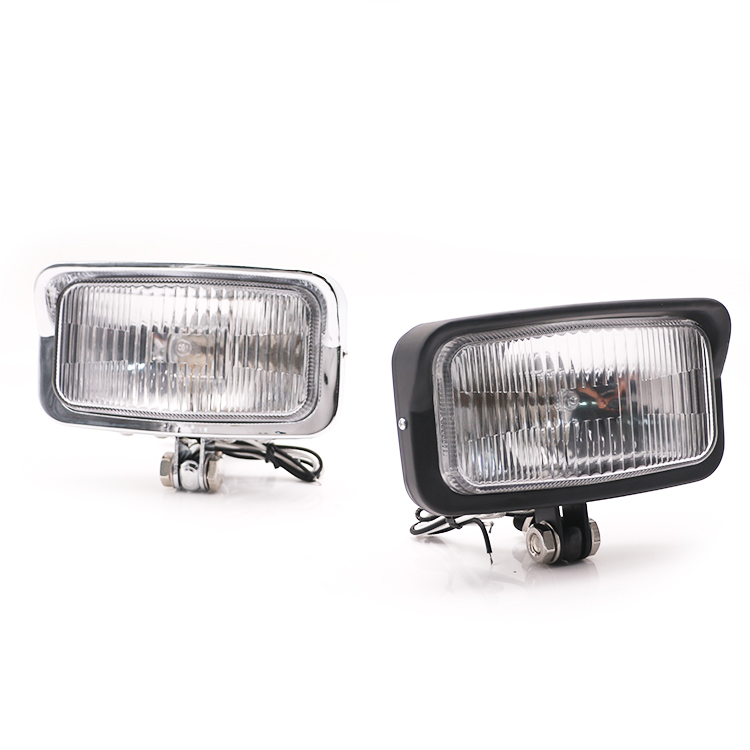 ユニバーサル 12v オートバイスクエアフロントヘッドライトカフェレーサーヘッドライトランプクルーザーチョッパーオールドスクールスクーター