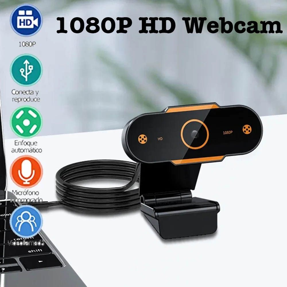 1080P HDウェブカメラ、オートフォーカスウェブカメラ、CMOS USBコンピューターPCカメラ、マイク付き、ビデオ通話、ネットワーク、教育、オフィス、会議用