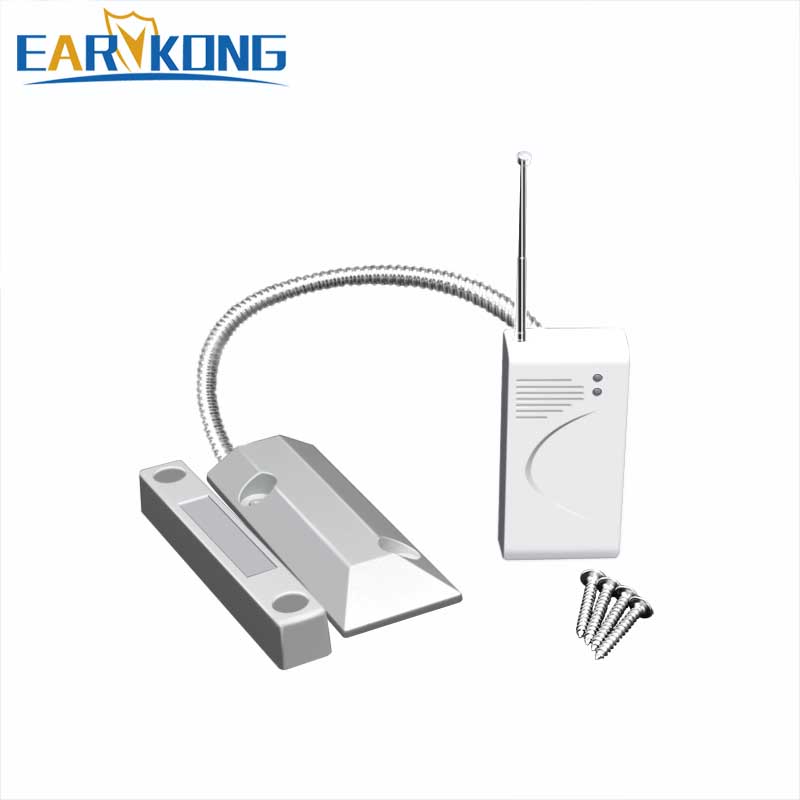 新しい Earykong 433MHz ワイヤレス金属ドアセンサー、ドアマグネット警報、屋外防水、家庭用盗難警報システム用