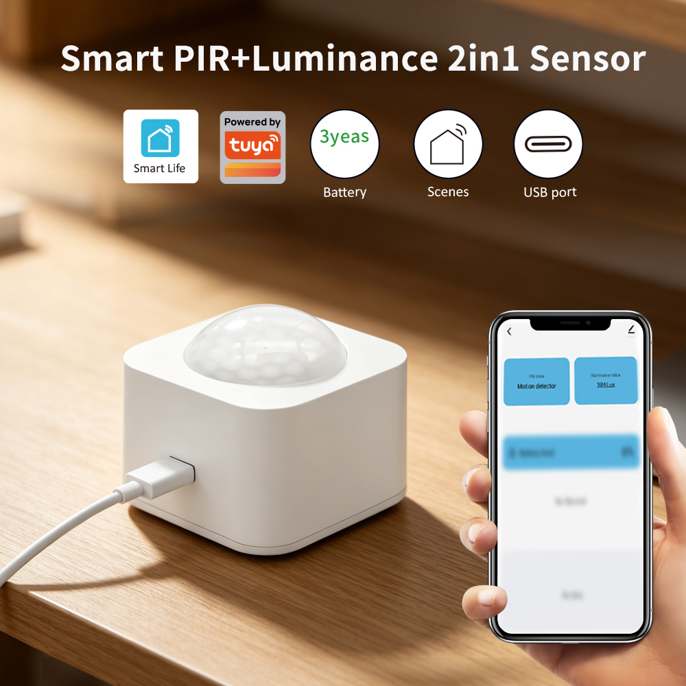 Lincukoo スマート PIR 輝度 2in1 センサー Bluetooth サポート Tuya スマート ライフ オートメーション照明ホーム セキュリティ 3 年バッテリー