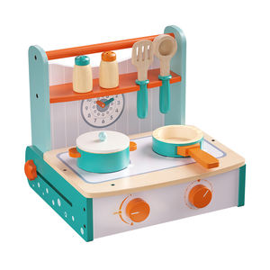 モンテッソーリ木製知育玩具 2～5歳向け 感覚遊び用 持ち運び可能なキッチンごっこセット（OEM付き）