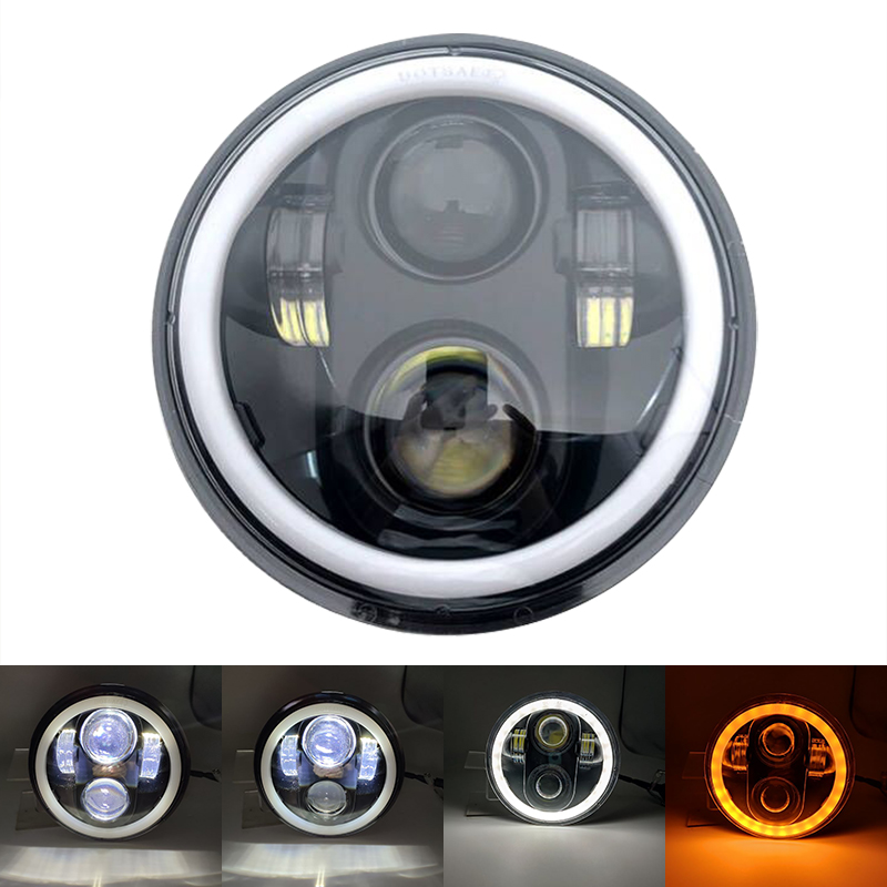 5.75 "インチラウンド LED ヘッドライトハローリング DRL アンバーターンシグナルホンダシャドウ VT 600 700 750 1100 VTX 1300 1800