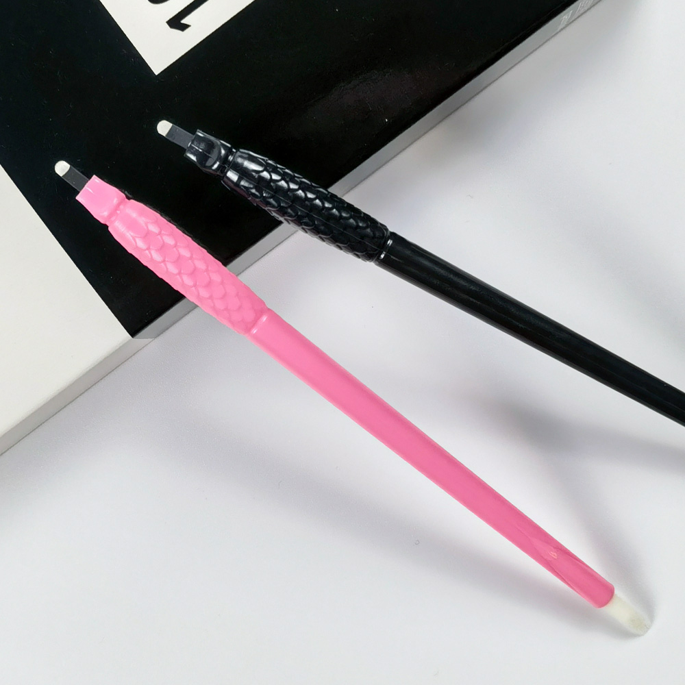 10/50 個 0.15 ミリメートル 18U Microblading 使い捨て手動ペンアートメイク眉毛タトゥーペン