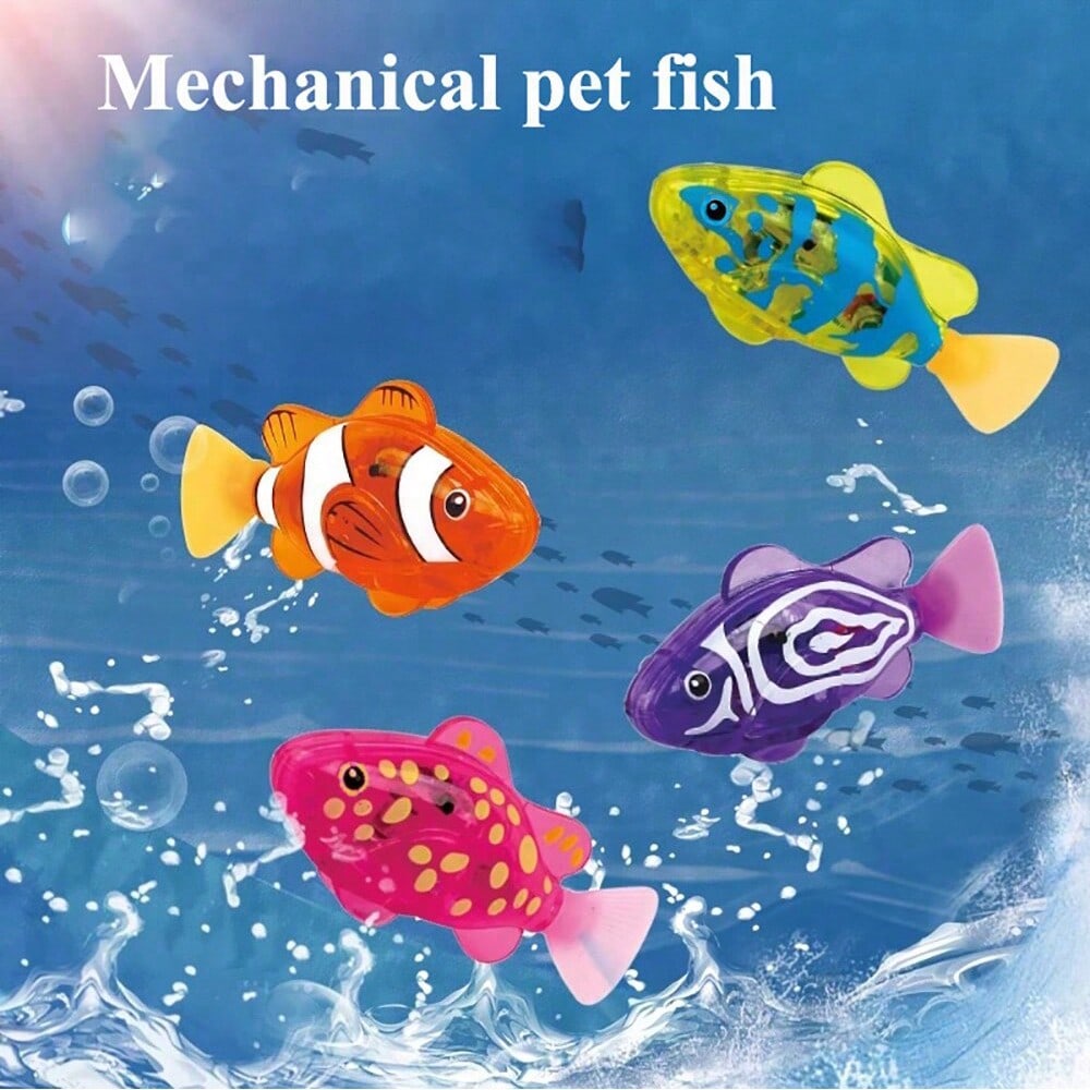 1/4 個子供電子魚夏お風呂のおもちゃペットのおもちゃ水泳ロボット魚 LED ライト子供水水泳プール浴槽のおもちゃ