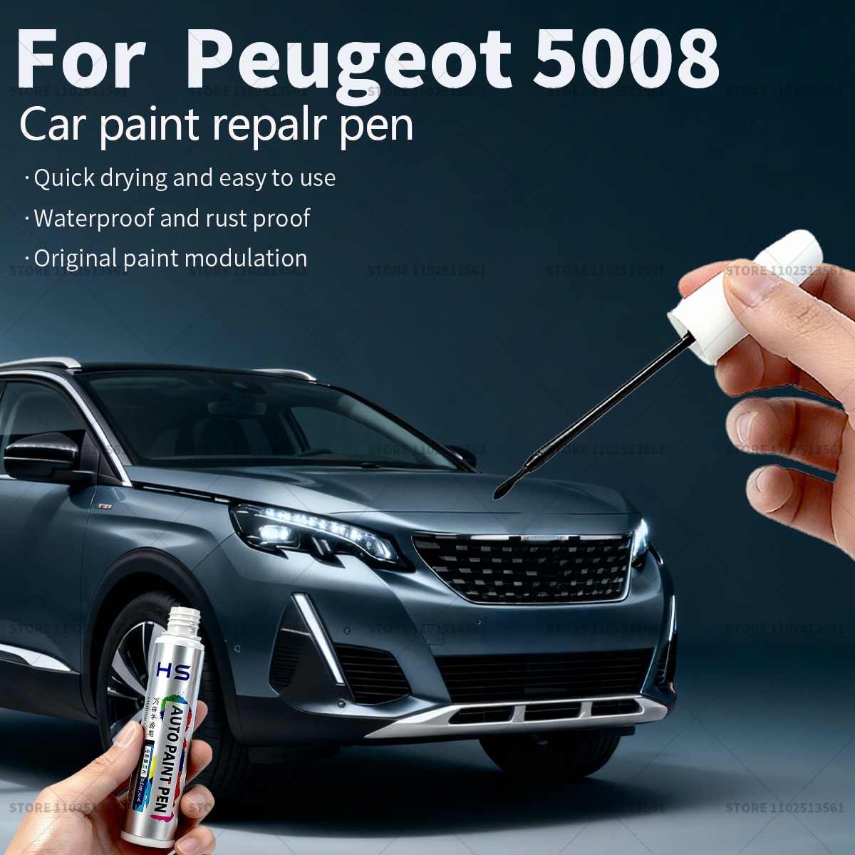プジョー 5008 車の塗装修理ペンタッチアップスクラッチリムーバー DIY オートアクセサリーパーリーホワイト KWE クリスタルブラック KTV ブルー EDZ