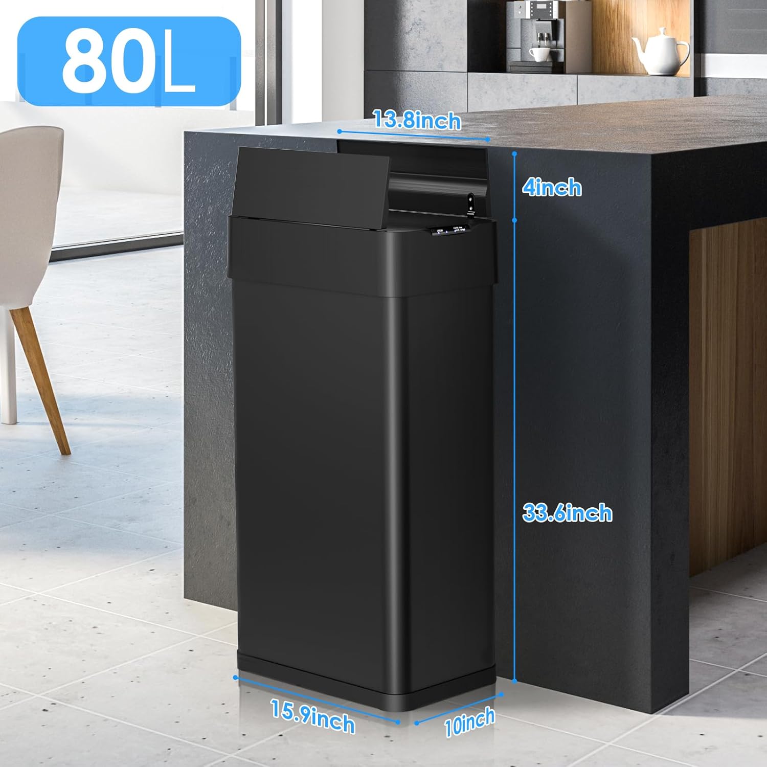 21.1 ガロン自動ゴミ箱、80L ステンレス鋼モーションセンサーゴミ箱、タッチレス起毛ゴミ箱、カスタマイズ