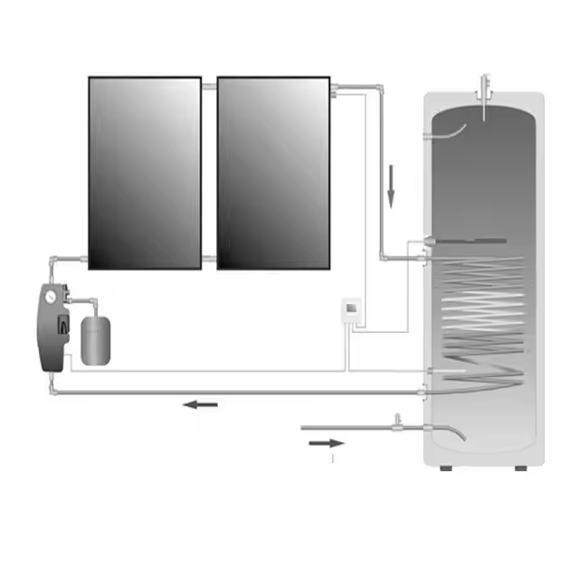 Solar Heater with Backup System Rainy Day Function Stainless Steel Construction Corrosion Resistant