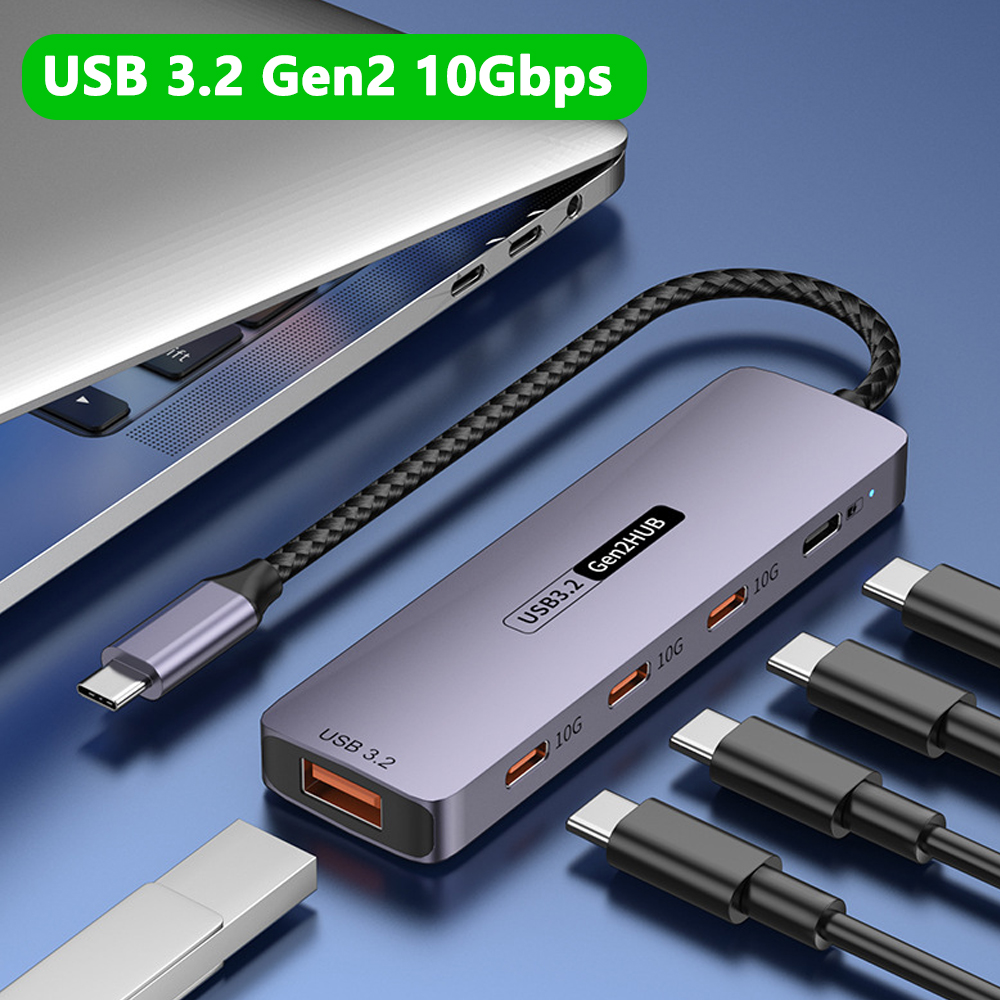 10Gbps USB3.2 Gen2 ハブ USB C スプリッターハブ 10Gb PC ラップトップ MacBook Air/Pro iPhone 15/15 Plus/15 Pro Max Samsung S24 S23 Ultra用