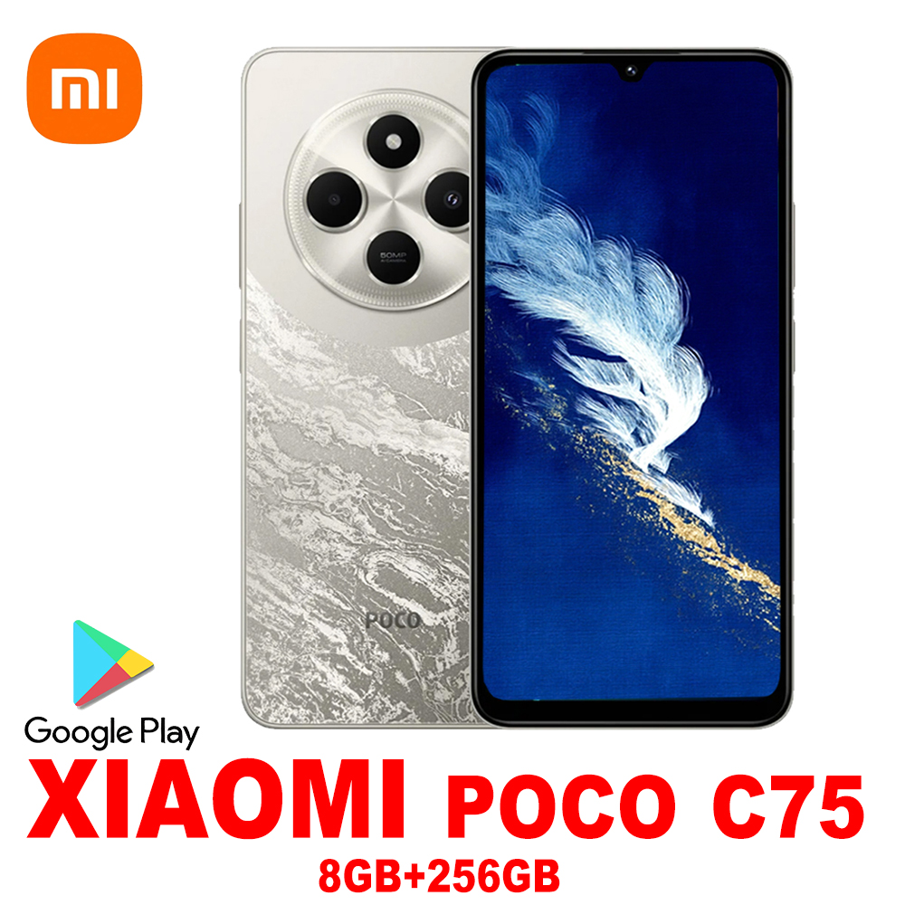 XIAOMI POCO C75 ファッションスマートフォン 8GB 256GB RAM とストレージ/5000mah バッテリー容量/サイド指紋/顔認識/GPS