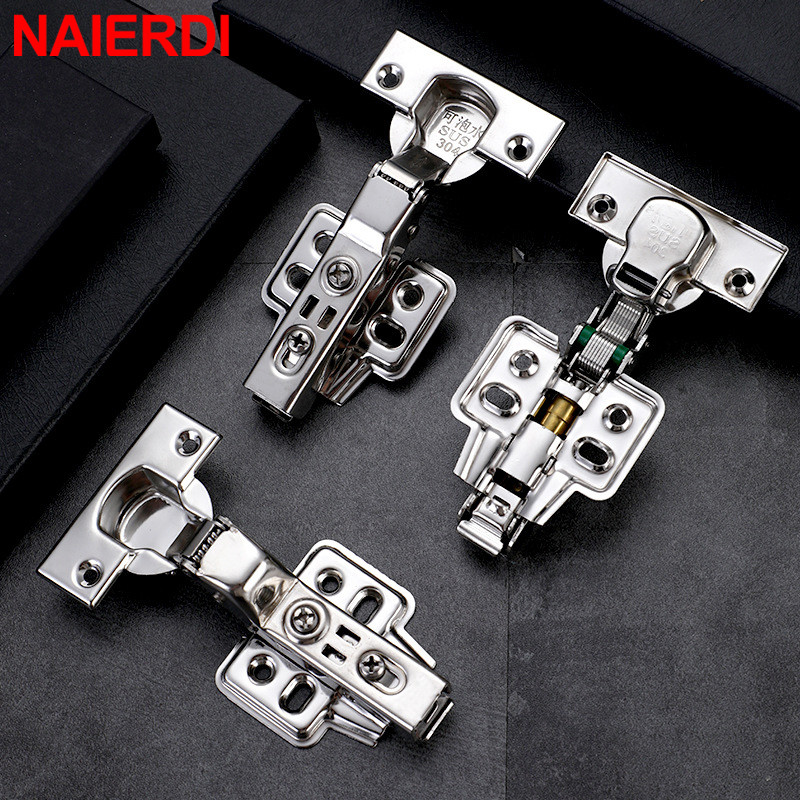NAIERDI ステンレス鋼油圧ヒンジ - 4/8/12 個 NAIERDI C シリーズ家具、キャビネット、ドア用ソフトクローズ油圧ヒンジ