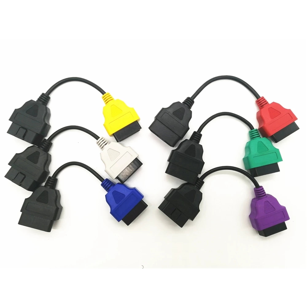 フル 6 個フィアット ECUScan アダプタ OBD OBD2 ケーブルコネクタ MultiECUScan ABS エアバッグ診断スキャナフィアット ECU スキャンツール