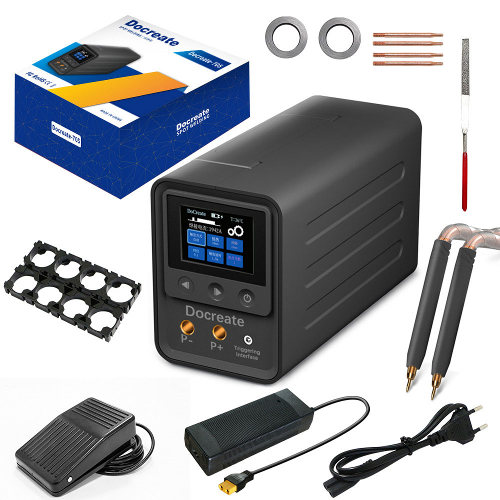 新しい Docreate-705 0.6 ミリメートル 10.08KW スポット溶接機 10A 高速充電スポット溶接機 2.4 インチ画面付き