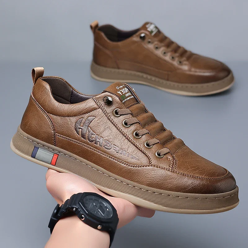 Trendy Men's Casual Shoes Simple Men's Retro Genuine Leather Shoes Elegant Formal  Commuter Work Shoes Free Delivery Loafers