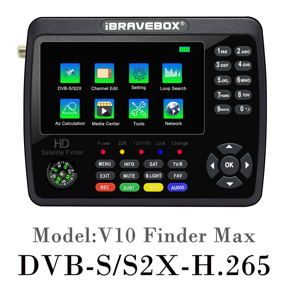 V10 ファインダー Max Max Pro Pro Ibravebox HD 衛星 TV 信号 Sat ファインダー DVB-S/S2/S2X AHD H.265 信号メーター 衛星 Sat ファインダー