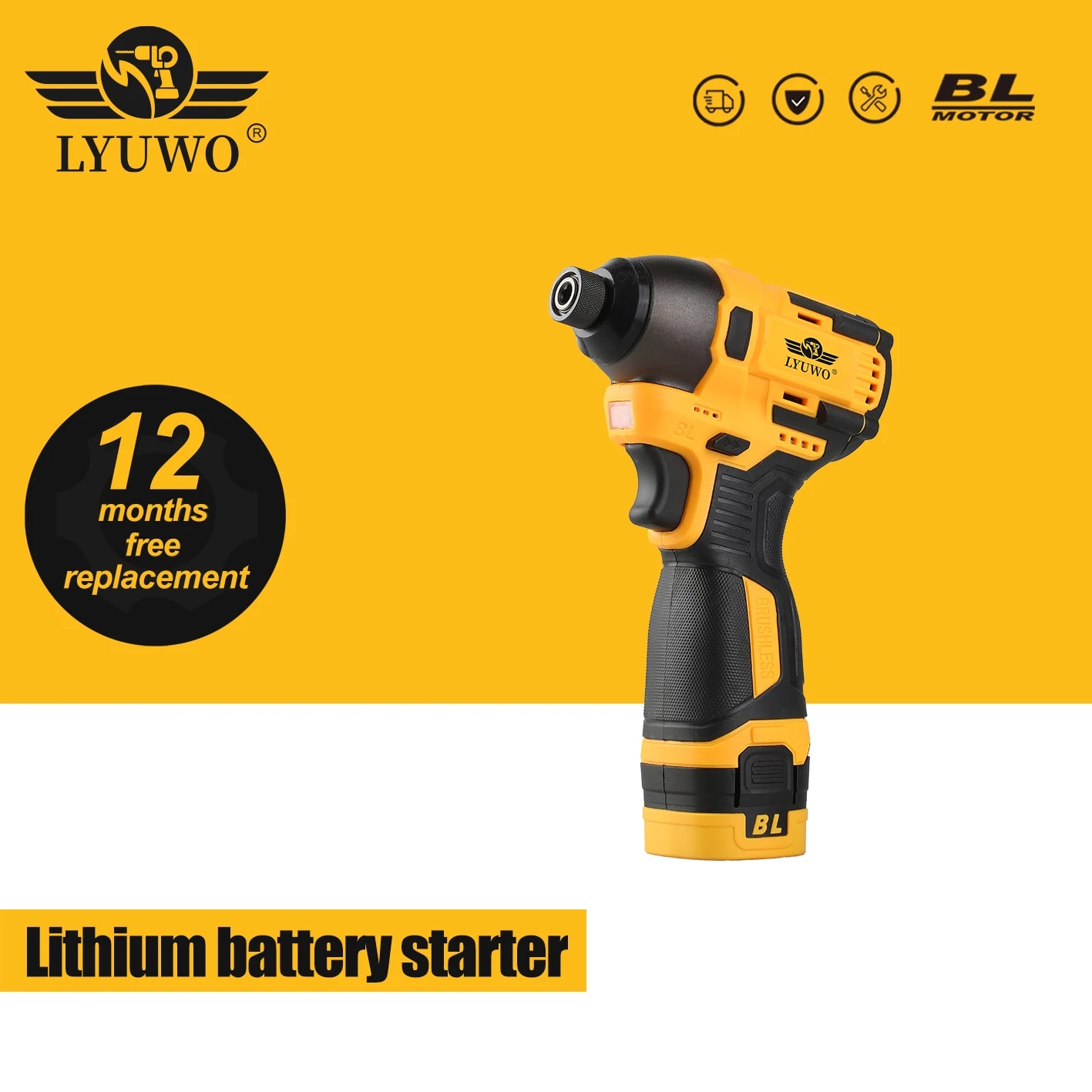 LYUWO 16.8V 電動ドリルドライバー 140N。 M インパクトワイヤレスドリルビット家庭用多機能電動ドライバーツール
