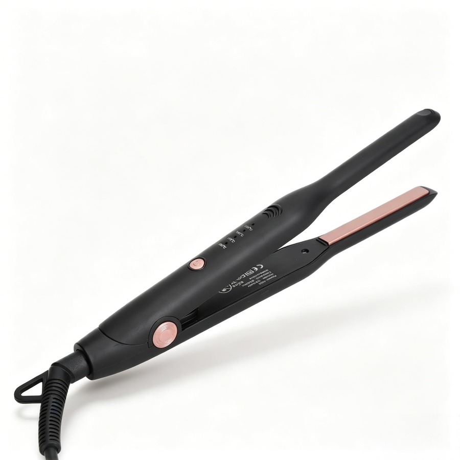 1cmミニヘアアイロン、狭いプレートストレートアイロン、短い髪と前髪に適しています、2-in-1、温度調節可能。