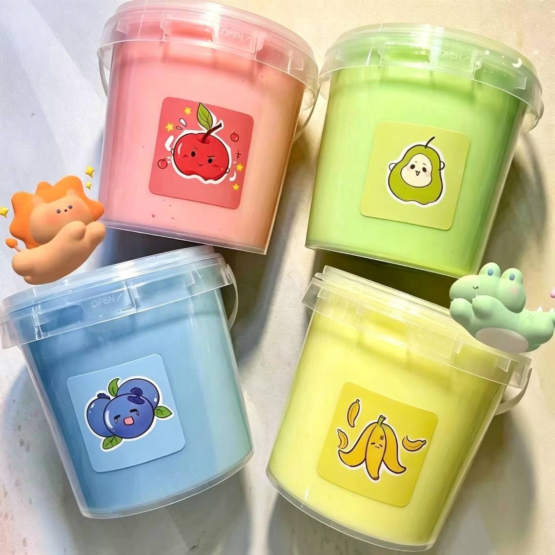 ソフトゼリー粘土液体スライムフェイクウォーターフワフワノンスティックミルクバケツおもちゃストレスリリーフ感覚フィジェットおもちゃカリカリクリスタルスライム