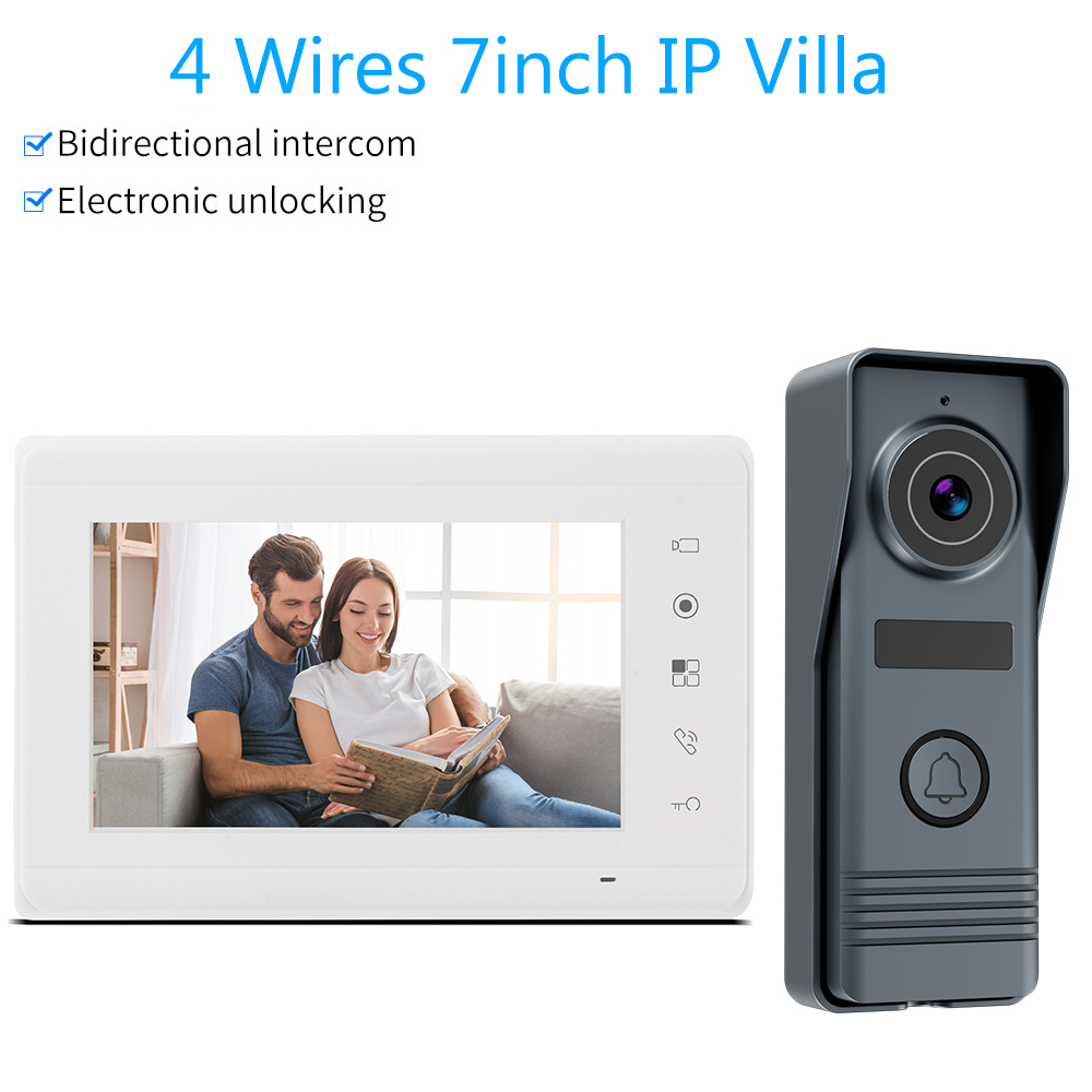 7 インチカラー有線ビデオインターホンシステムビジュアルドアホンカメラビデオドアベルドアホンキット家庭用 IP ヴィラアパート M73T