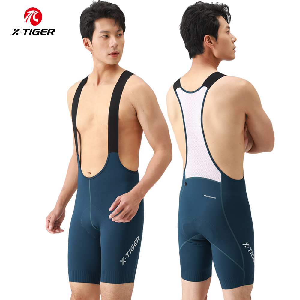 X-TIGER メンズ自転車ビブパンツ 120 密度パッド入りプロフェッショナルサイクリングショーツ 8 時間長距離 MTB ロードサイクリングビブショーツ