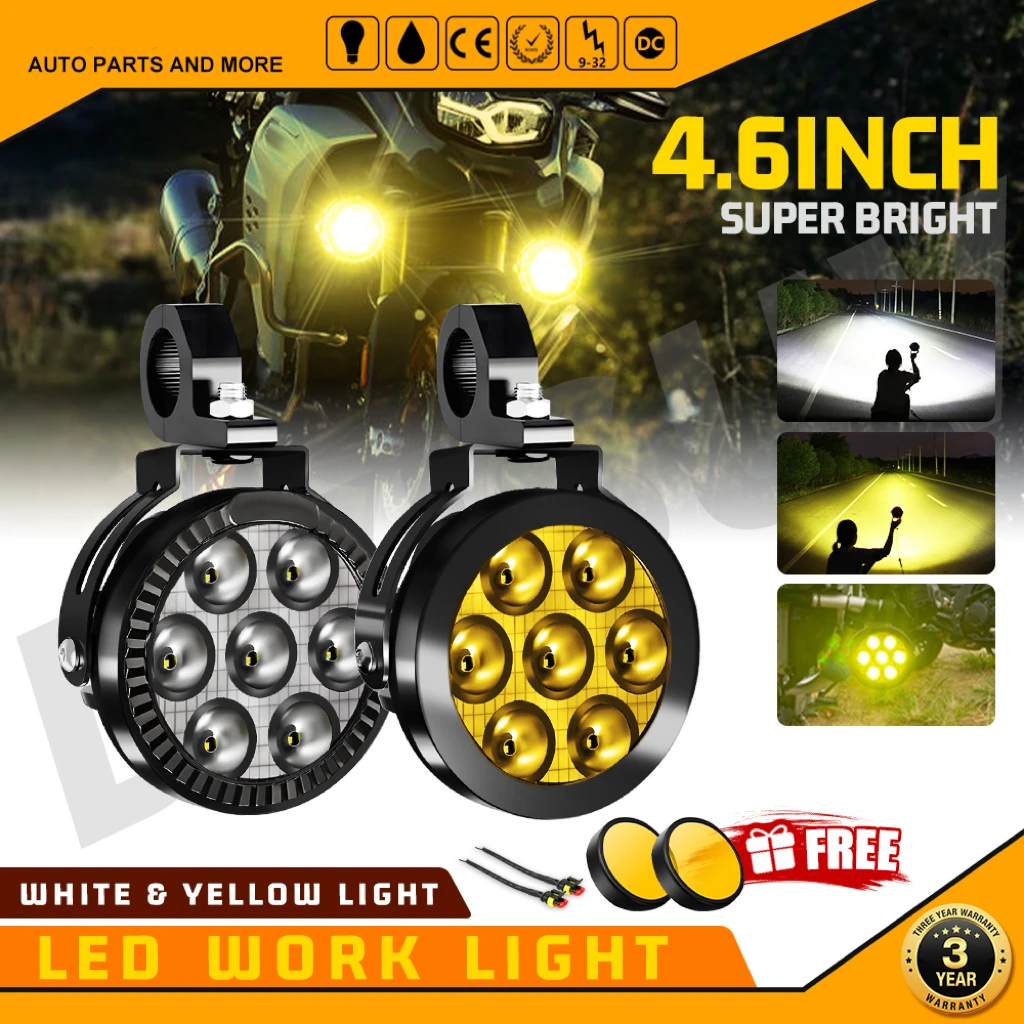 HAOLIDE 5 インチ Led ドライビングライト 6000 k ホワイト 3500 k アンバーストロボフラッシュスポットライトフォグランプオフロード使用 R1250GS F800 F850 F900