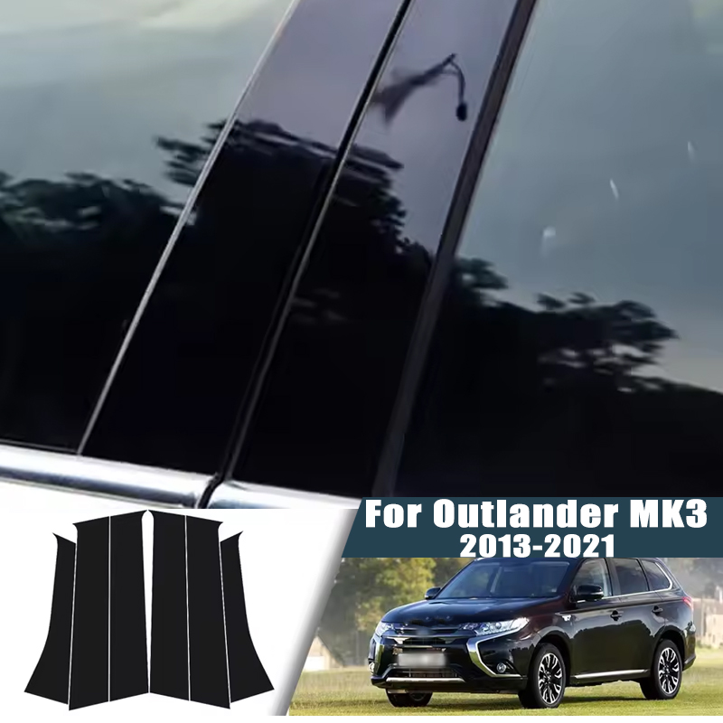三菱アウトランダー MK3 GF GG ZJ ZK ZL 2013-2021 2014 2015 ウィンドウセンターピラーフィルムトリムカバー B C ポストステッカー列