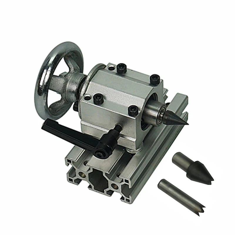 DIY CNC回転軸心押し台センター高さ55mm、回転式4軸A彫刻フライス盤用心押し台センター3個付き