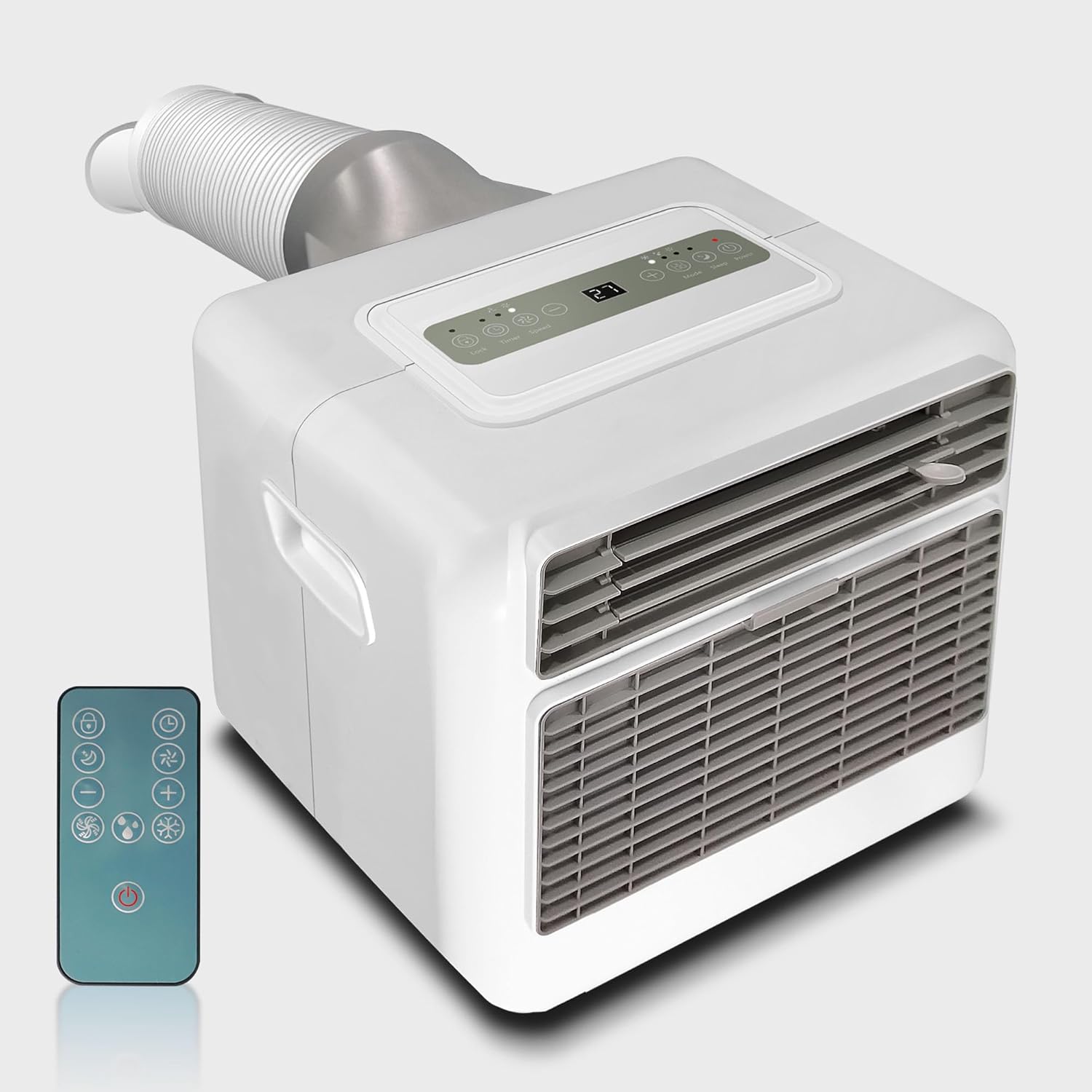 キャンプ用ポータブルエアコン、3300BTU、436W ACユニット、60°Fまで急速冷却、テント、3つの冷却モード、24時間タイマー(グレー)