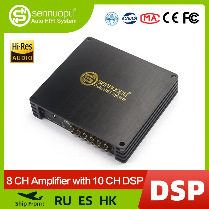 Sennuopu DS-M10Pro カーオーディオ 8 CH アンプ 10 CH DSP プロセッサー Bluetooth アンプイコライザー Amplificador Automotivio サウンド
