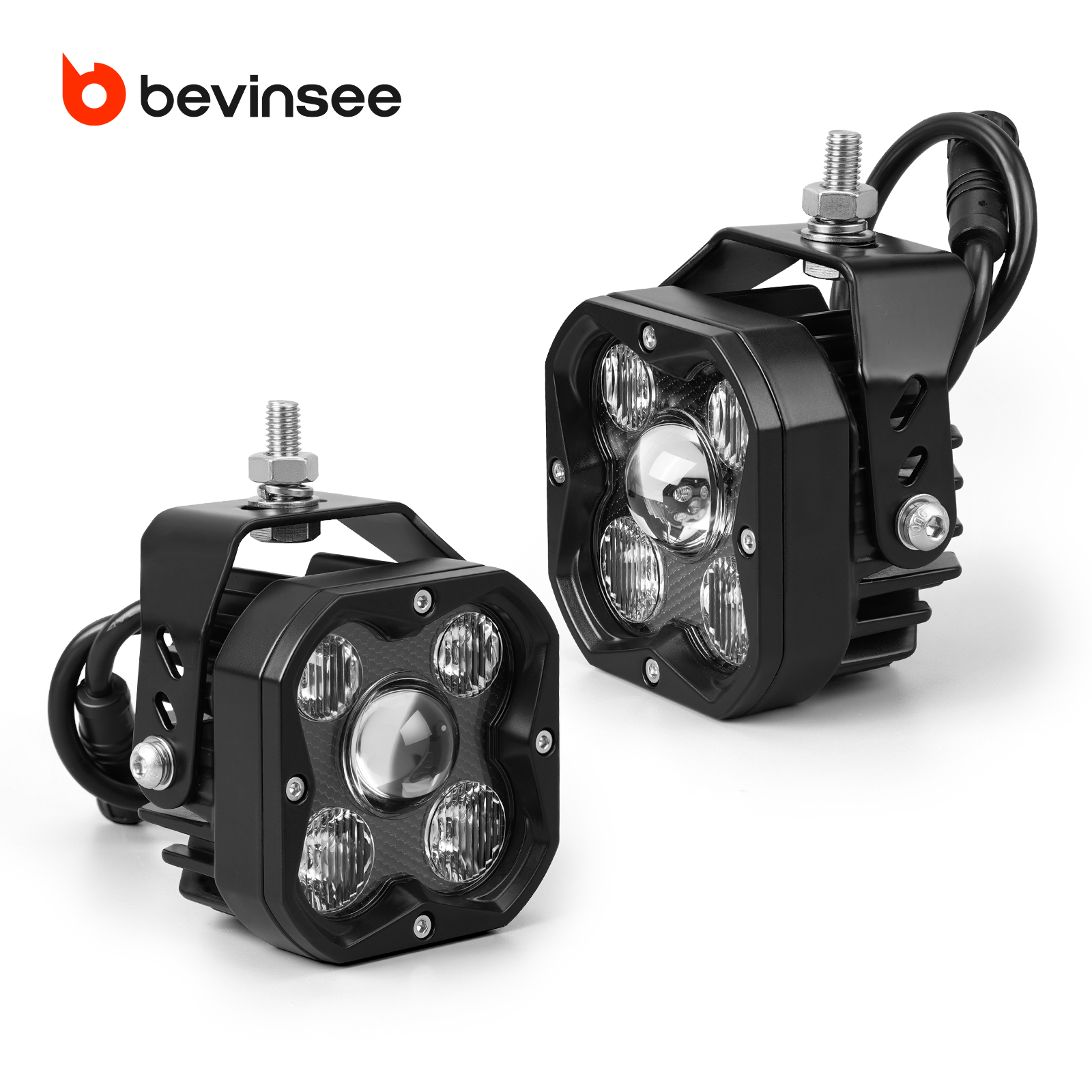 BEVINSEE LED オートバイ スポットライト補助ライト 50W 3600LM 6000K Sigle