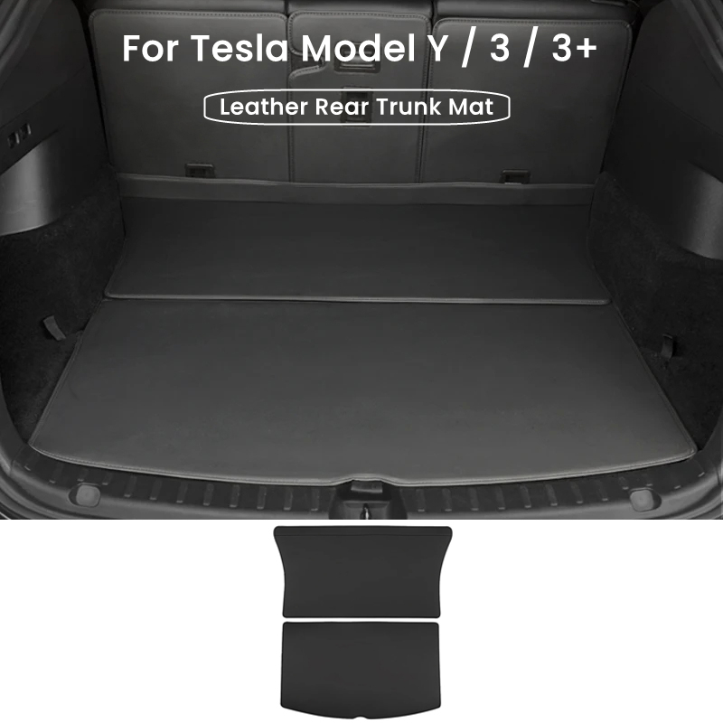 革トランクマットテスラモデル Y モデル 3 ハイランドリアトランクプロテクターパッド全天候型スプリット犬ライナーペットマットアンチキックパッド