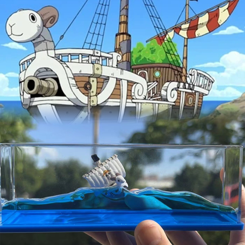 ゴーイングメリーワンピースフローティングバルコス流体液体サウザンドサニールフィ船バルコスフローティングボートデスク装飾装飾ギフト