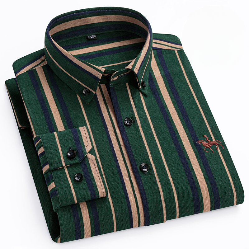 プラスサイズ 6XL 綿 100% 韓国のファッション長袖シャツ男性スリムフィットフォーマル無地シャツストライプ千鳥格子チェック柄服