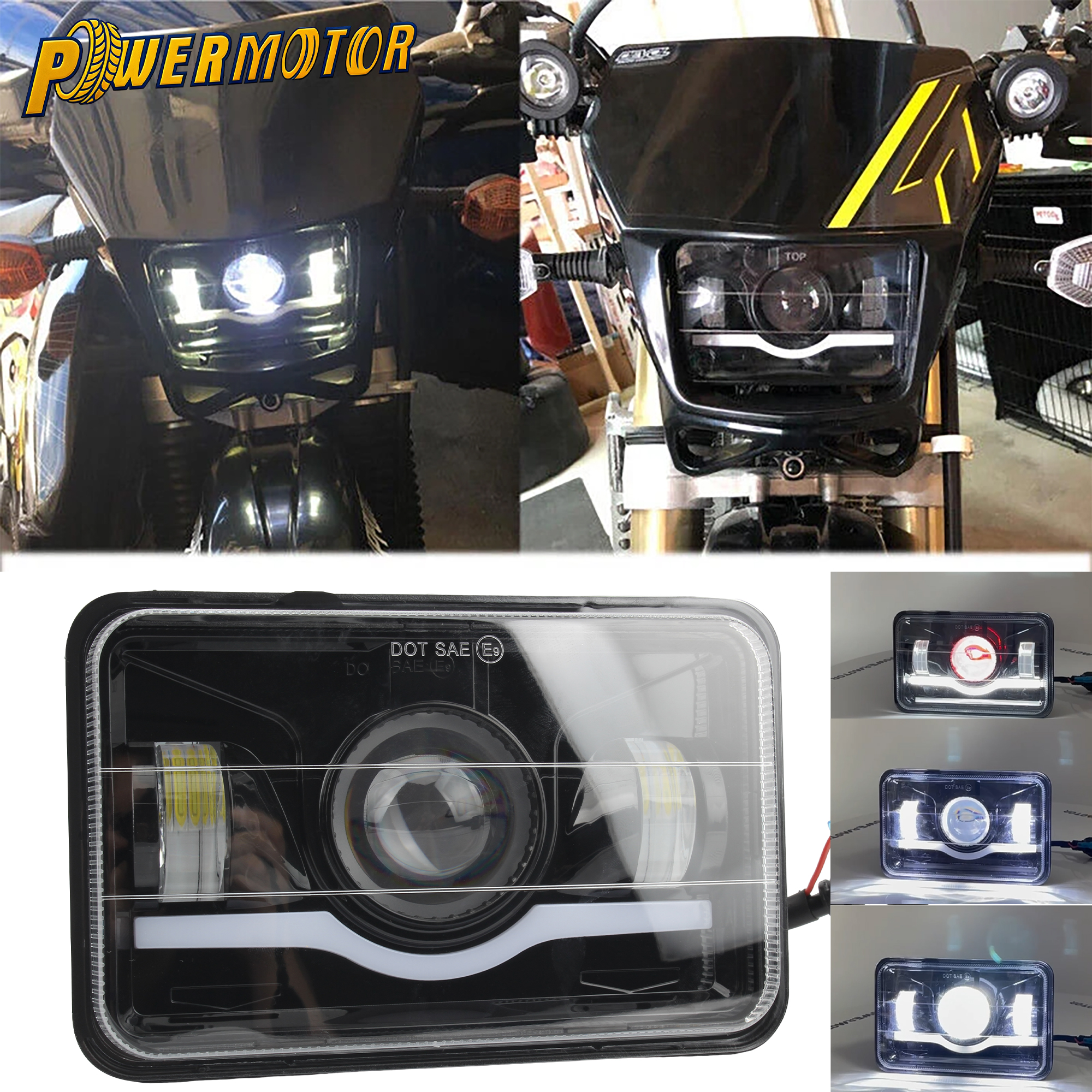 4 '× 6' オートバイ LED ヘッドライト H4656 高低ビーム DRL スズキ DRZ400S DRZ400SM DRZ250 DRZ400 DRZ400E DR200S DR650S SE
