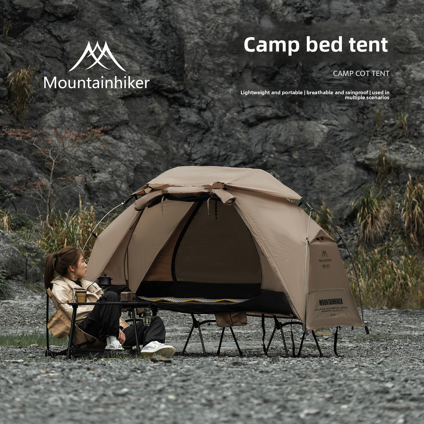 MOUNTAINHIKER 2026 キャンプベッドテントシングル屋外防水多目的レジャー防雨キャンプテントハイキングや旅行用