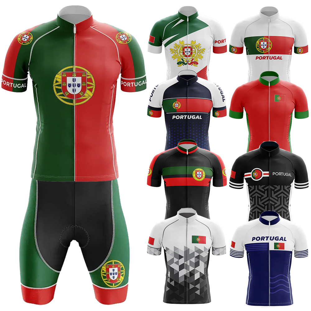 ポルトガルサイクリング服 Mtb 男性衣類機器男プロフェッショナルシャツショーツ男性ジャンパー夏のバイクジャージよだれかけメンズ