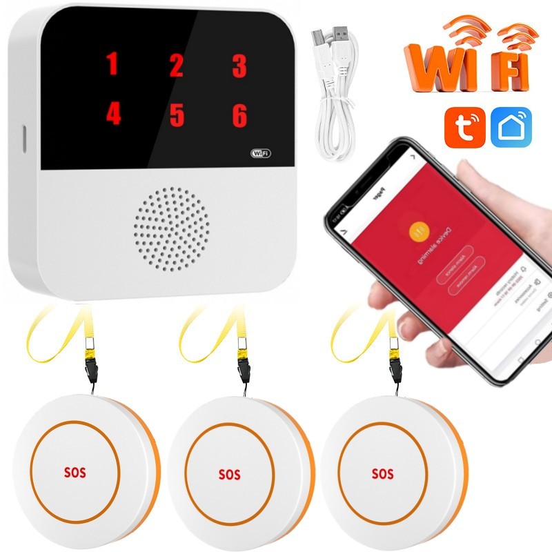 Tuya WiFi ワイヤレス介護者ポケットベル患者 SOS コールボタンリフトアラートシステム高齢者障害者在宅高齢者用