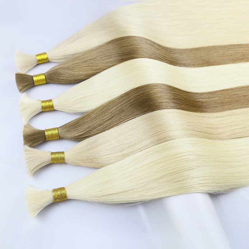 JENSFN バルクヘアエクステンション人毛ストレート 16 "-26" インチ 50 グラム/ストランド