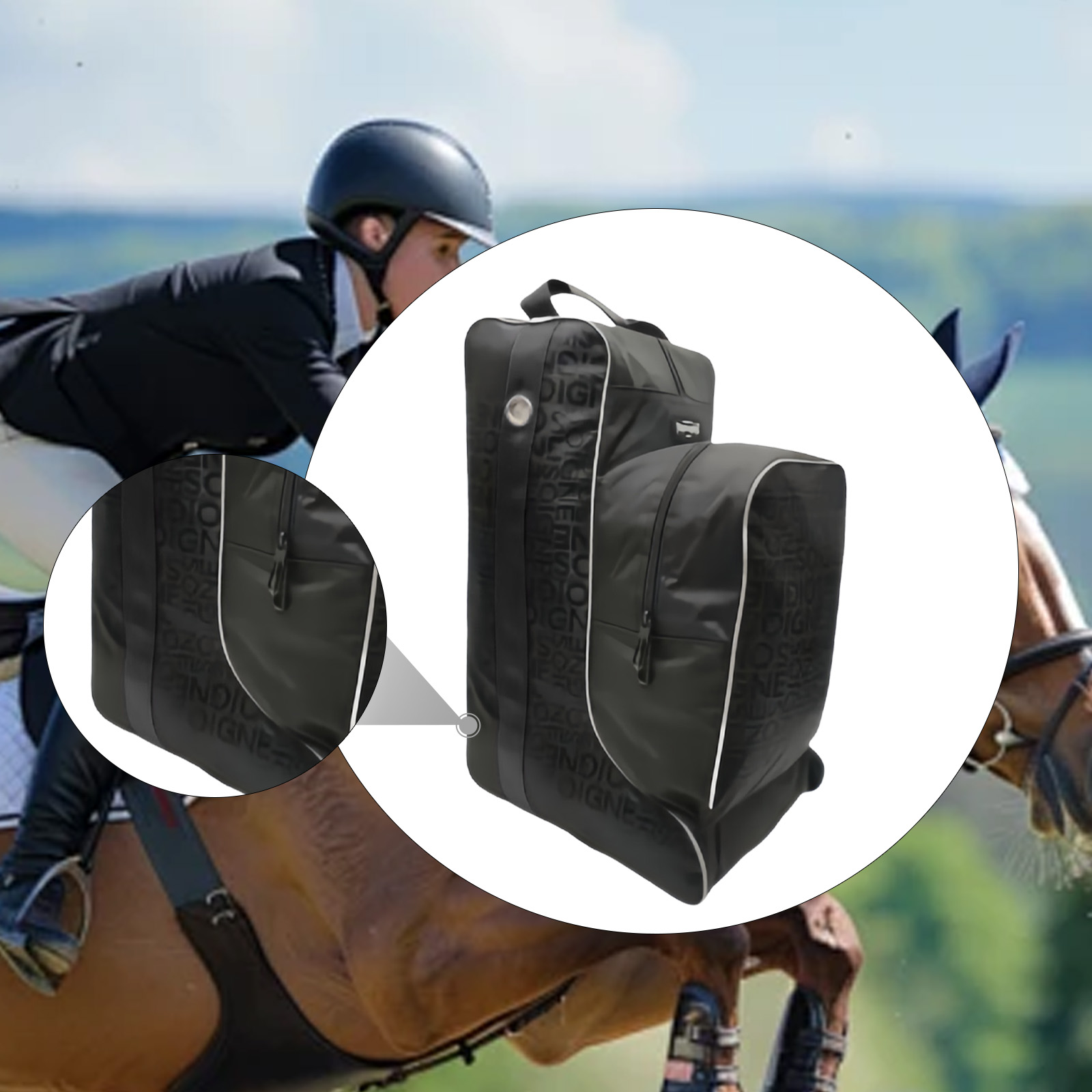 乗馬用プロフェッショナルトールブーツバッグ防水オックスフォード布乗馬用品収納防塵トラベルキャリーケース