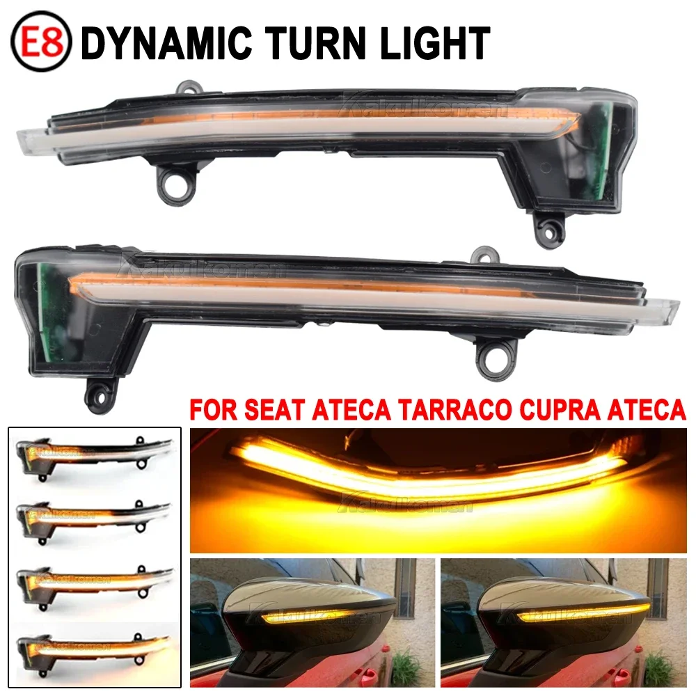 ダイナミックウインカー Seat Ateca 5D 2016 2017 2018 2019 2020 2021 FR LED ターンシグナルミラーインジケータライト Tarraco
